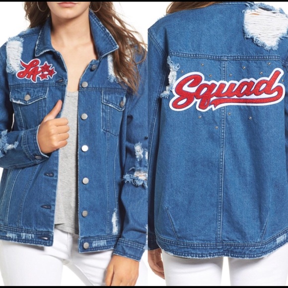 Tinsel Squad distressed patch denim jacket - Picture 1 of 9